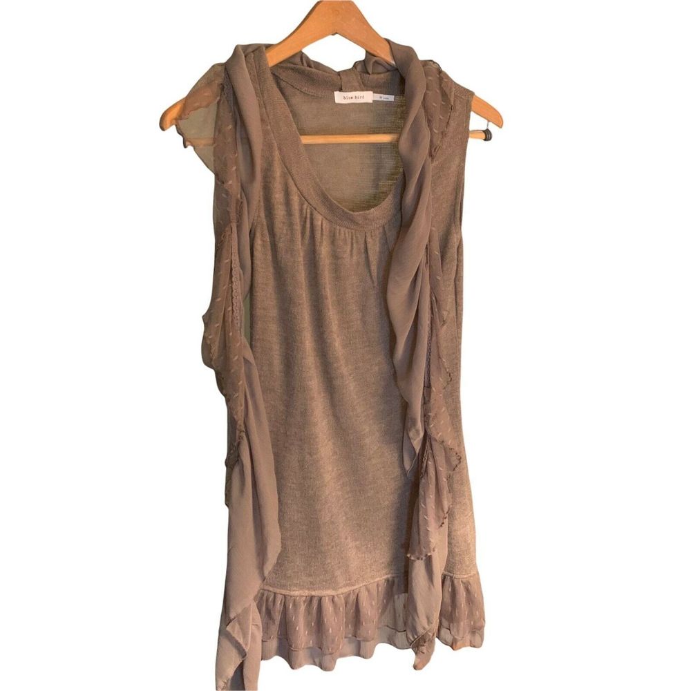 Anthropologie Blue Bird Sweater Scarf Light Brown Size Medium